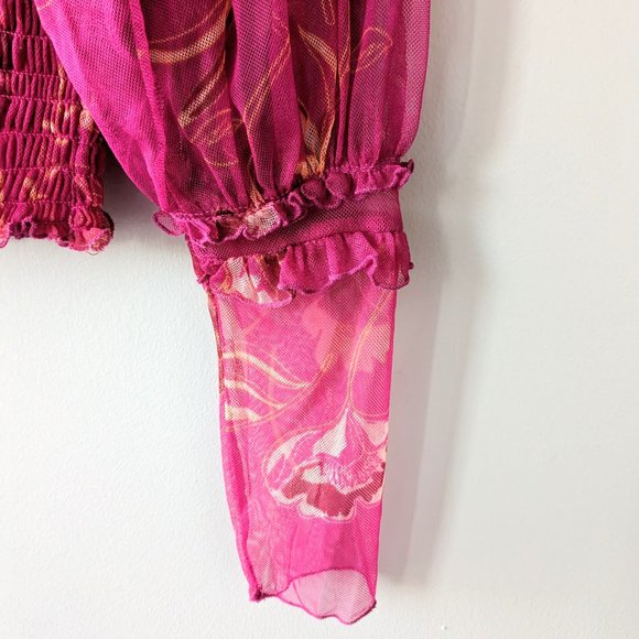 Free People Time for Shine Mesh Cropped Blouse - Picture 9 of 11